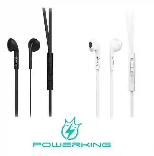 Manos Libres Cable Plano Con Control De Volumen Conexión 3.5mm Blanco
