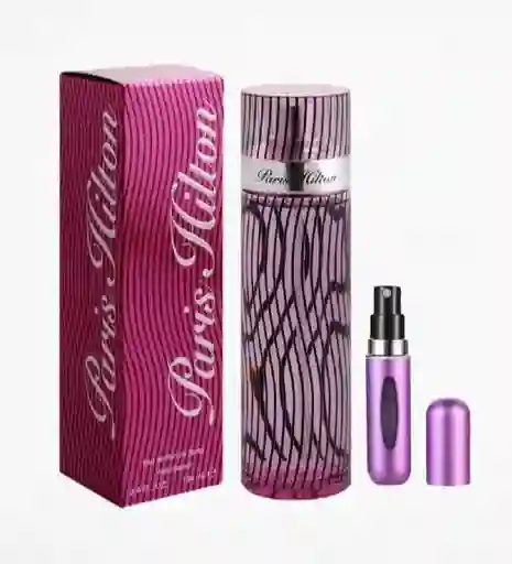 Paris Hilton Dama 1.1 + Perfumero | Fragancia Para Mujer Dulce Frutal Con Fondo Floral