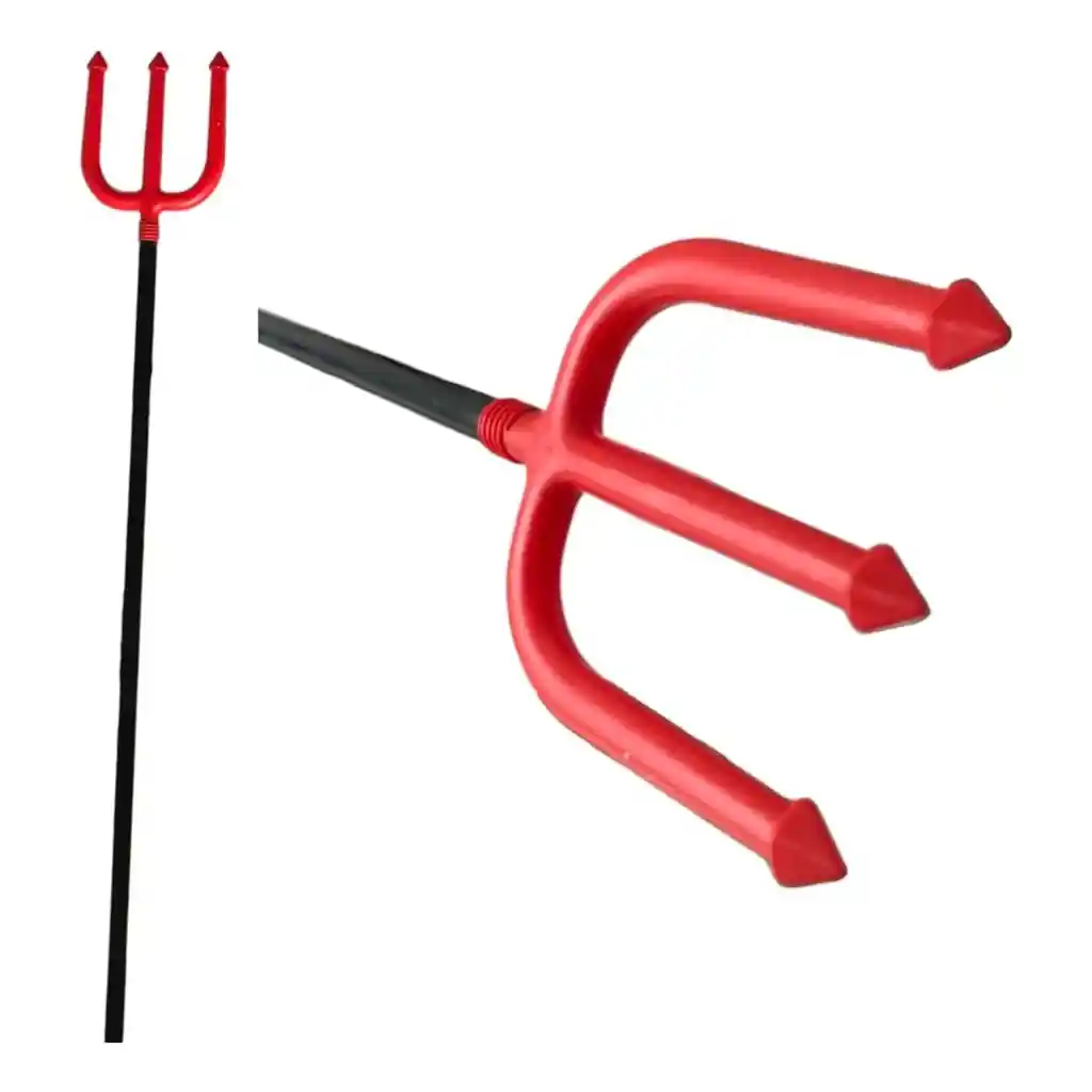 Tridente De Diablo Rojo Plástico Accesorio Disfraz Halloween