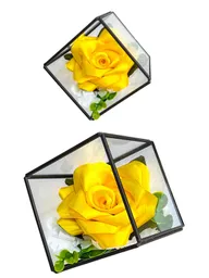 Regalo Especial La Princesa Con Rosa Eterna Amarilla En Cupula De Vidrio - Feliz Dia - Feliz Cumpleaños - Amor Y Amistad - Flores Amarillas