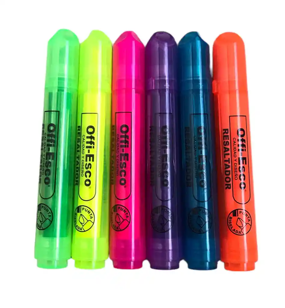 Resaltador Grueso Colores Neon X 6 Und Offi Esco Oe-540n-6