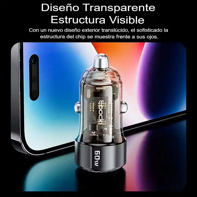 Cargador Para Auto Toocki 60w Qc3.0 Pd Tipo C