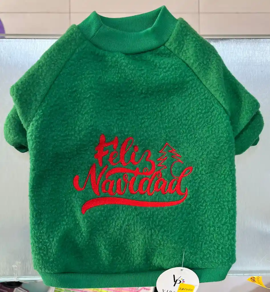 Buzo Para Perro Navidad Color Verde Talla M