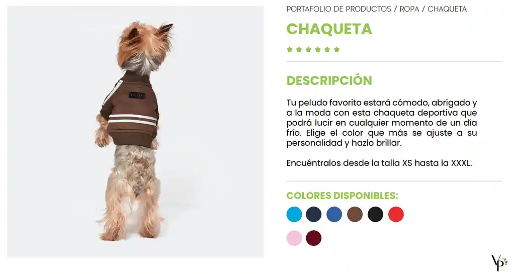 Chaqueta Para Perro Color Azul Talla Xs