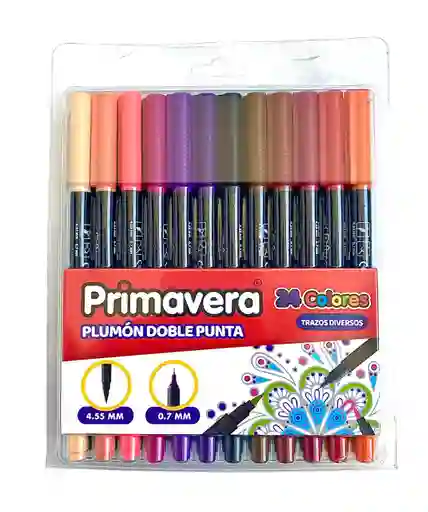Plumones Doble Punta Primavera X 24 Und