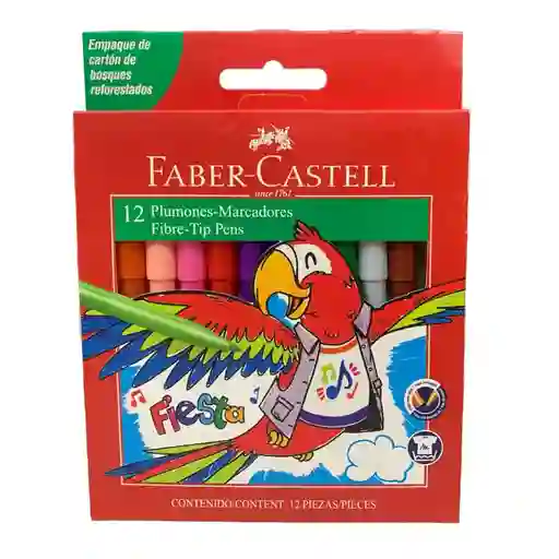 Plumones Marcadores Fiesta Faber Castell X 12 Und