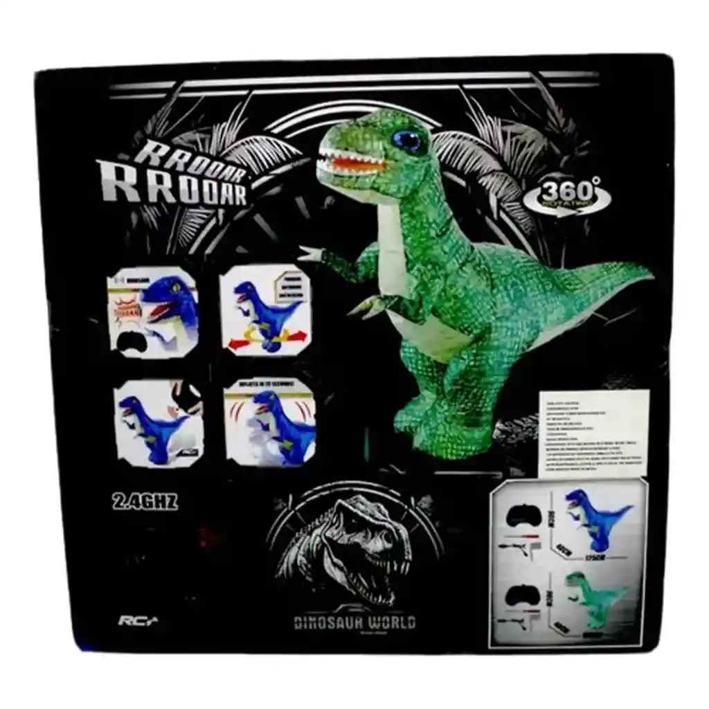 Dinosaurio Inflable A Control Remoto Con Movimiento Realista, Pequeño, Verde