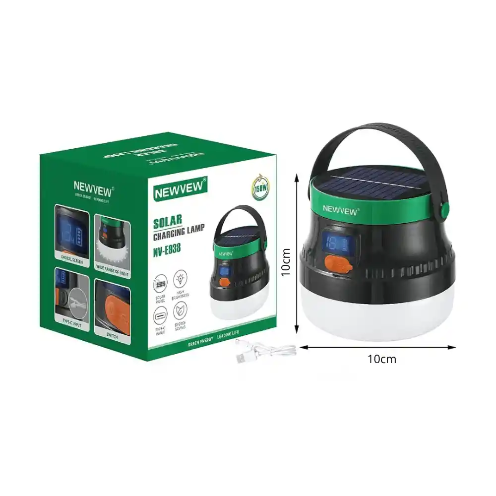 Lámpara Solar Exterior Led Bombillo 50w Portátil Recargable