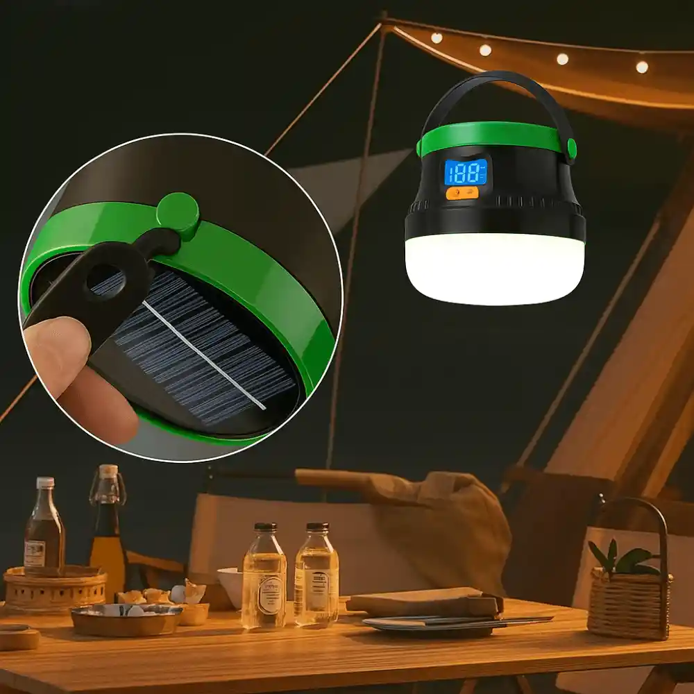Lámpara Solar Exterior Led Bombillo 50w Portátil Recargable