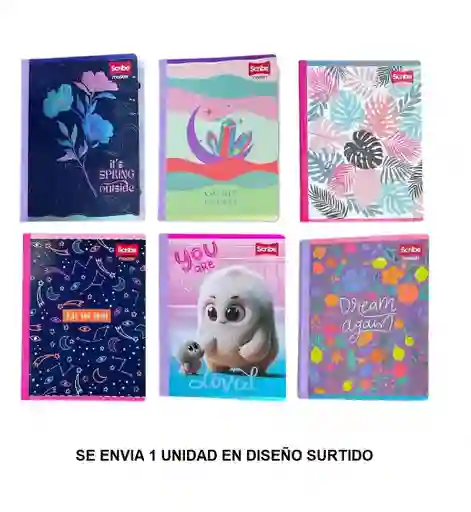 Cuaderno Cosido Cuadriculado Para Niña Scribe Portada Alto Relieve