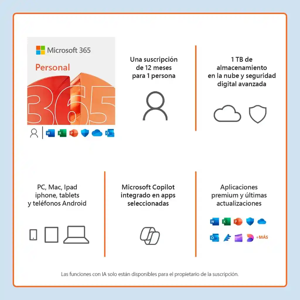 Microsoft Office 365 Personal 1 Usuarios 15 Meses