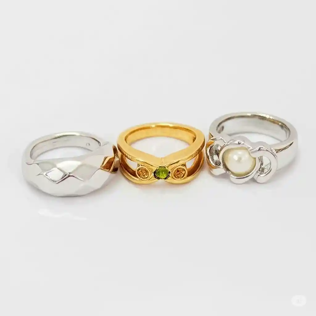 Set X3 Anillos Abstractos Trio Chicl Multicolor - Ani X3 | F1 21-0078833