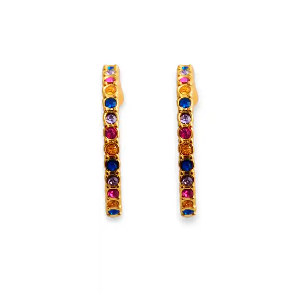 Aretes Abstractos Arcoiris Multicolor - A2 21-0093410