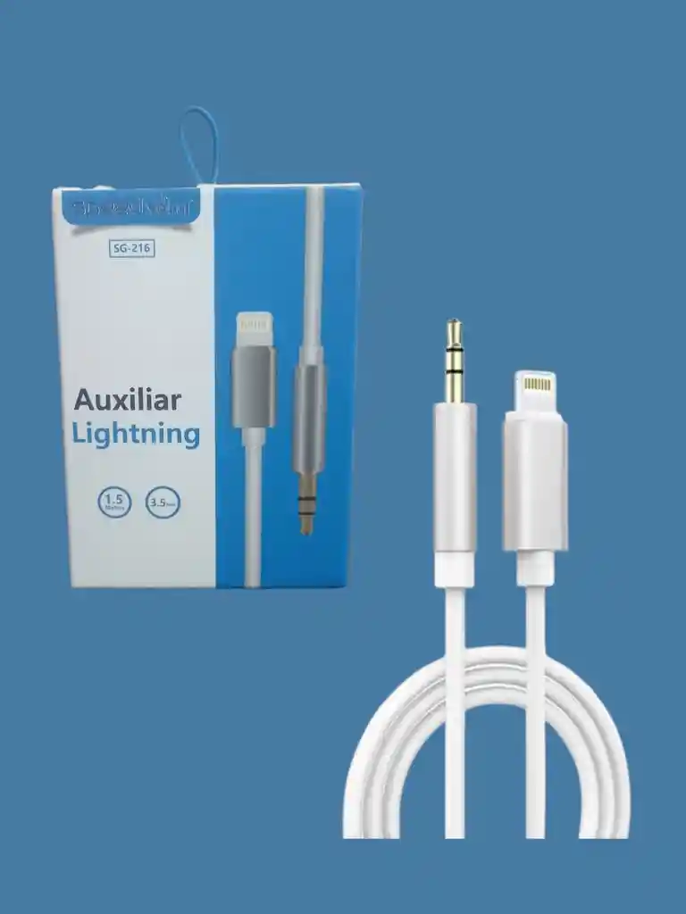 Cable Auxiliar De Audio Speed Song Sg-216 Iphone Lightning /jack 3.5mm, 1.5 Metros