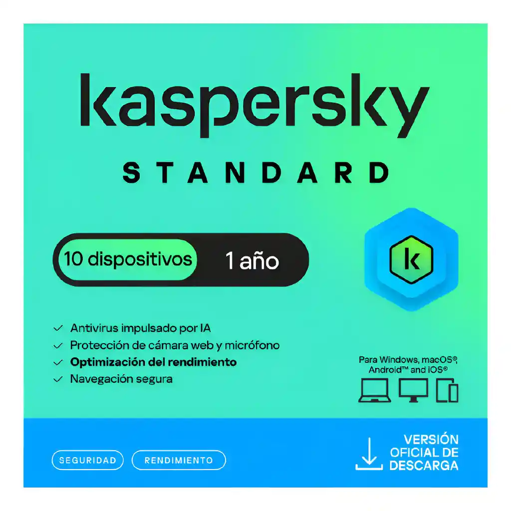 Antivirus Kaspersky Standard 10 Dispositivo 1 Año