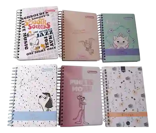 Cuaderno Agenda Argollado 7 Materias Mujer Motivos Surtidos A Escoger