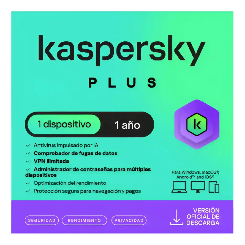 Kaspersky Antivirus Plus 1 Dispositivo Por 1 Año