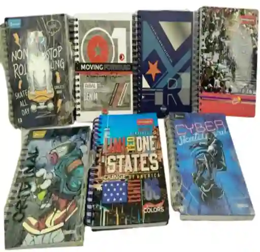 Cuaderno Agenda Argollado 7 Materias Hombre Motivos Surtidos A Escoger
