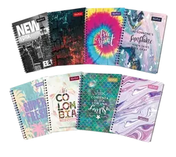Cuaderno Agenda Argollado 5 Materias Mujer Motivos Surtidos A Escoger