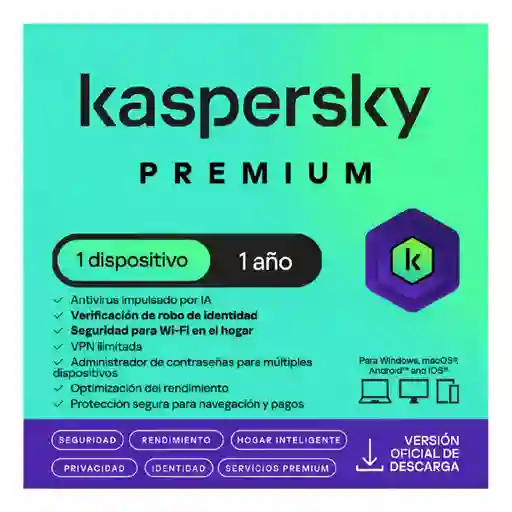 Kaspersky Premium 1 Dispositivo Por 1 Año