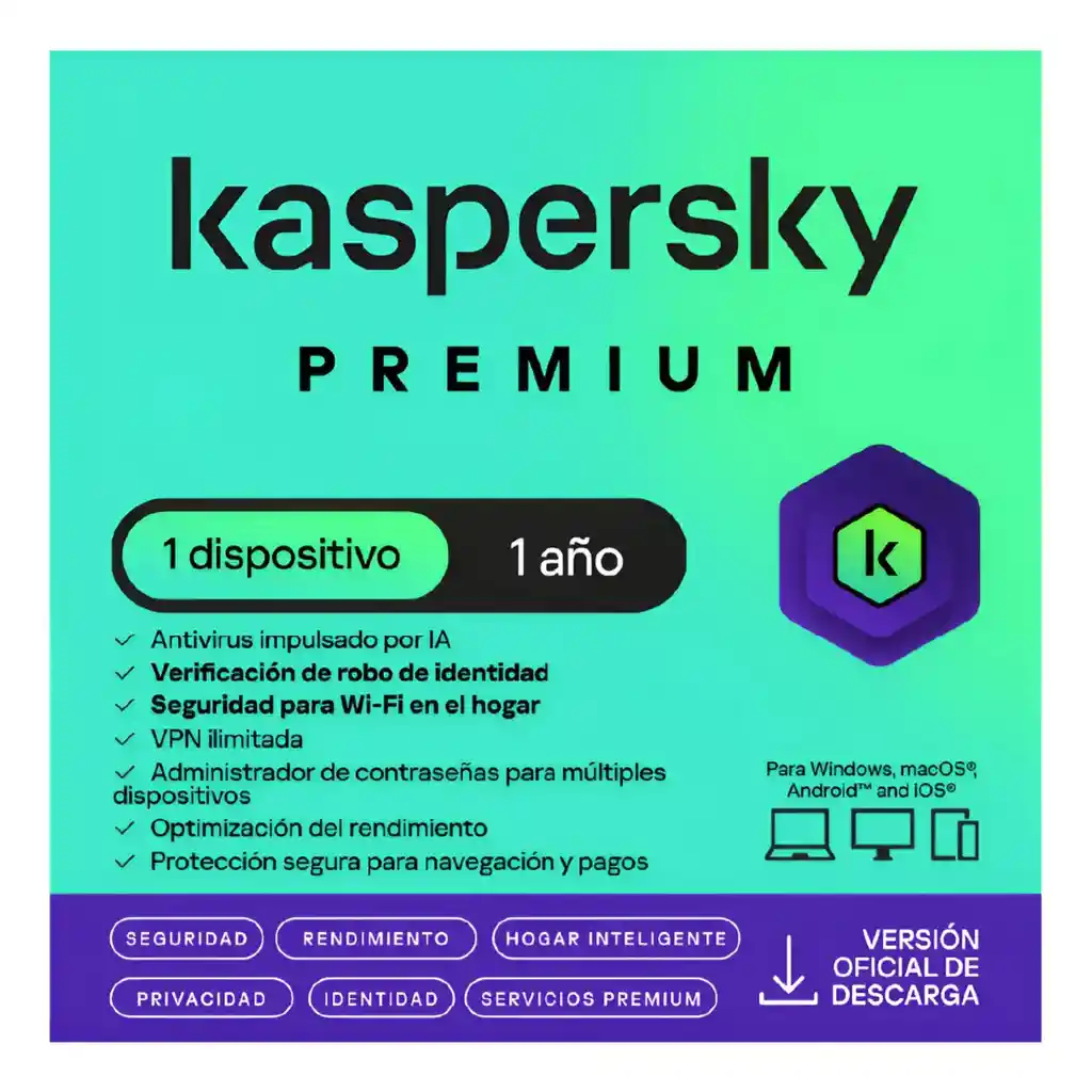 Kaspersky Premium 1 Dispositivo Por 1 Año