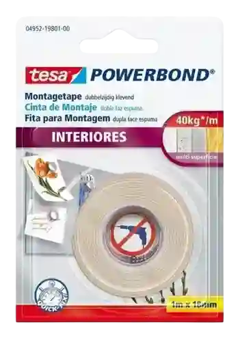 Cinta Doble Faz Tesa Espuma 18mm X 1m X1 Und