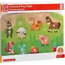Juego Rompecabezas De Animales De Granja Pin Madera Niños