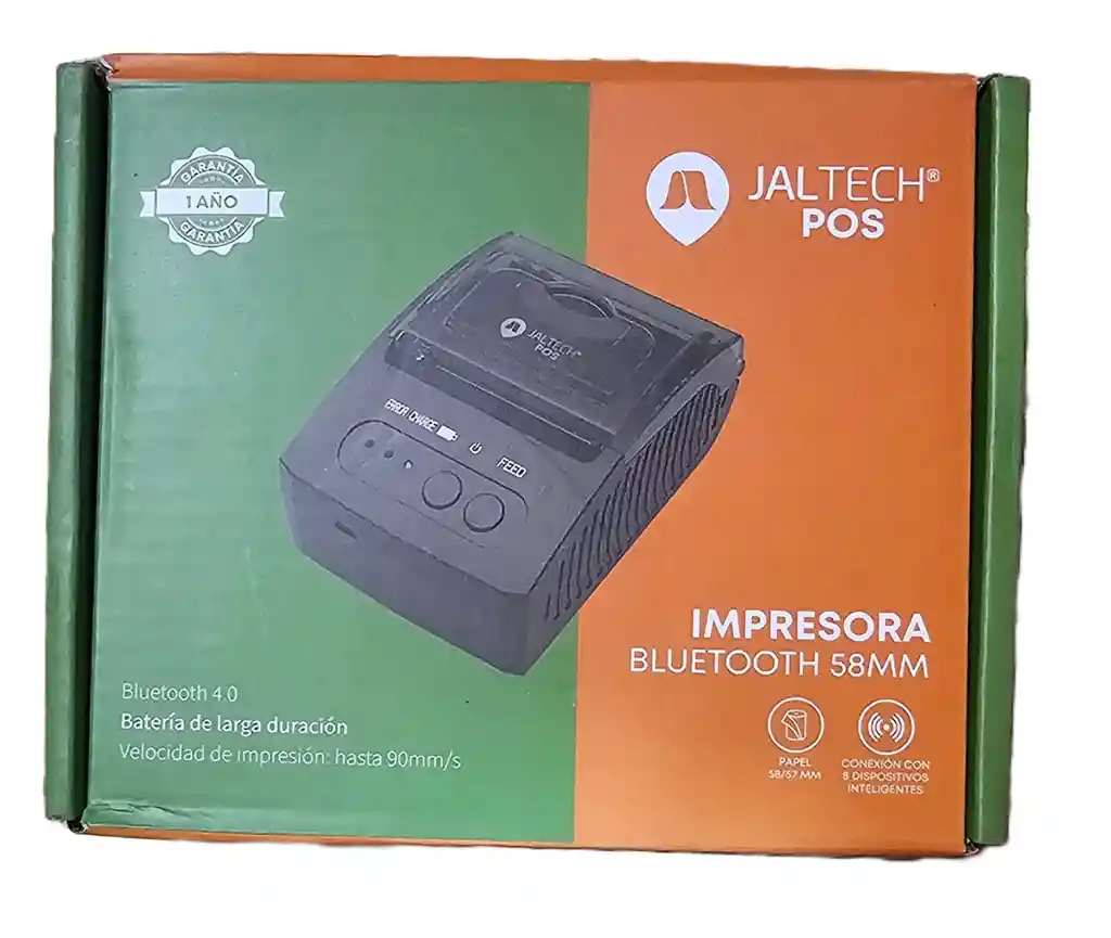 Impresora Pos 58mm Papel 58/57mm Conexion Con 8 Dispositivos Inteligentes Bateria Larga Duracion
