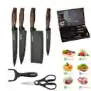 Set De Cuchillos Profesional 6pz Acero Inoxidable + 1 Afilador