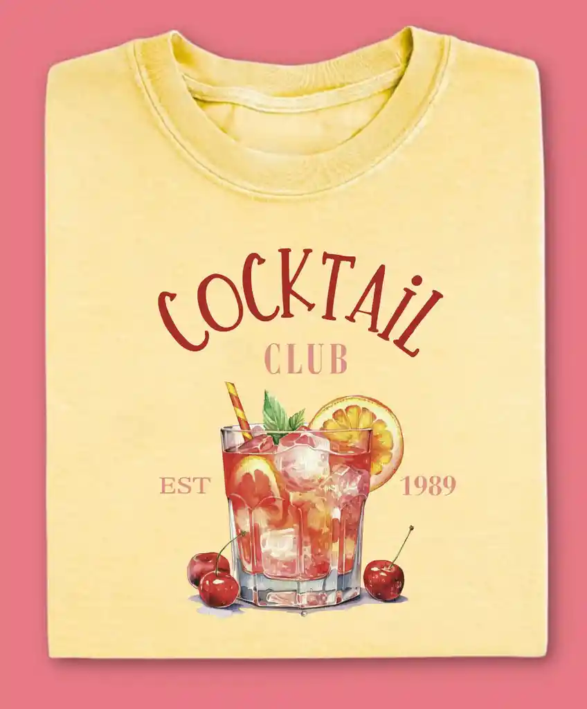 Camiseta Cocktail Amarilla
