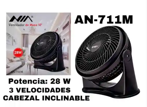 Ventilador Nia 10″ (28 W) — Frescura Compacta, Poder Liberado