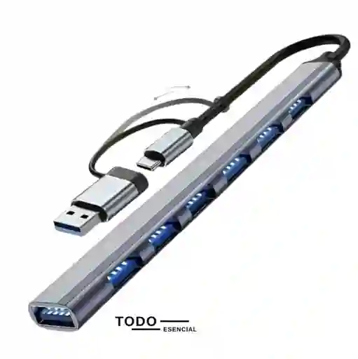 Multipuerto Usb De 7 Puertos Con Conexión Usb Y Tipo C