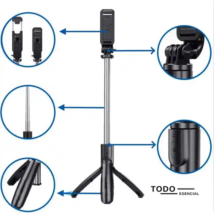 Trípode Palo Selfie Stick Con Bluetooth Control Remoto 