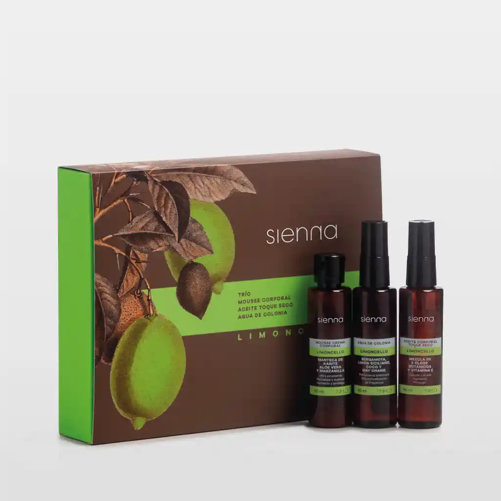 Estuche Trío De Minis Limoncello Sienna 60ml - Amor Y Amistad