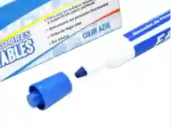 Marcador Borrable Punta Gruesa Color Azul Marca Eterna