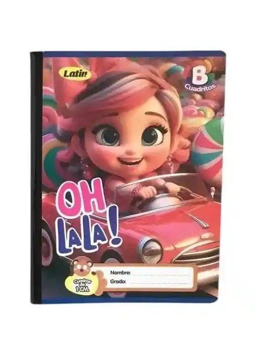 Cuaderno Cosido Cuadros 1x1 Cm 100h Para Niña