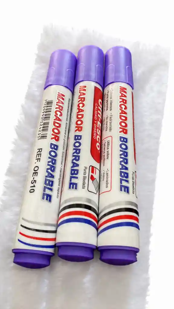 Marcador Borrable Punta Gruesa Color Morado Marca Offiesco