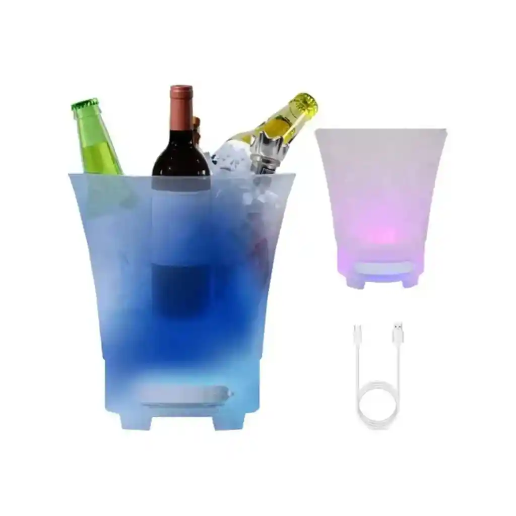 Parlante Bafle Portatil Hielera Cubeta Luces Bluetooth Usb