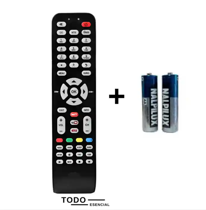 Control Remoto Smart Tv Challenger Universal Genérico Con Pilas