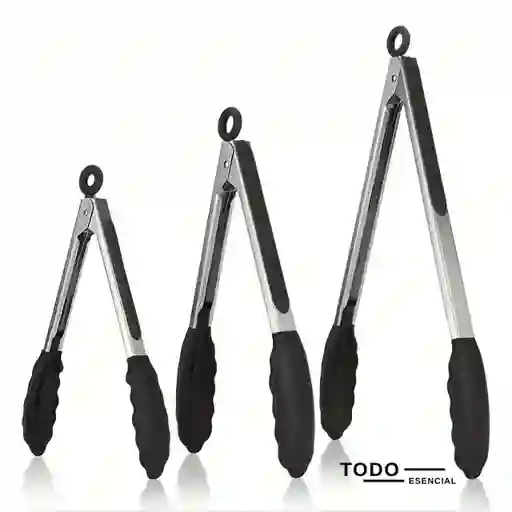 Pinzas De Cocina Acero Inoxidable Y Silicona