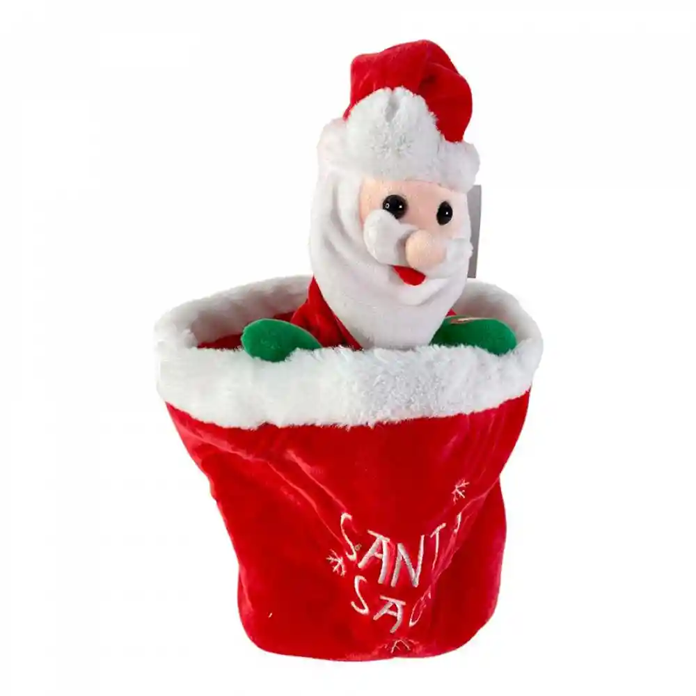 Muneco Santini Santa Movimiento 23x18cm Poliester