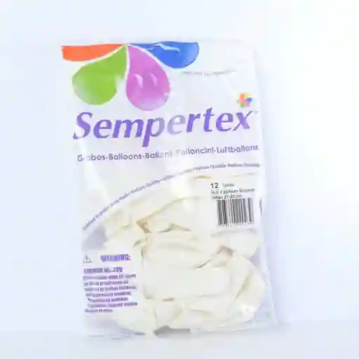 Globos Sempertex Blanco R9 X 12 Unidades - Fashion