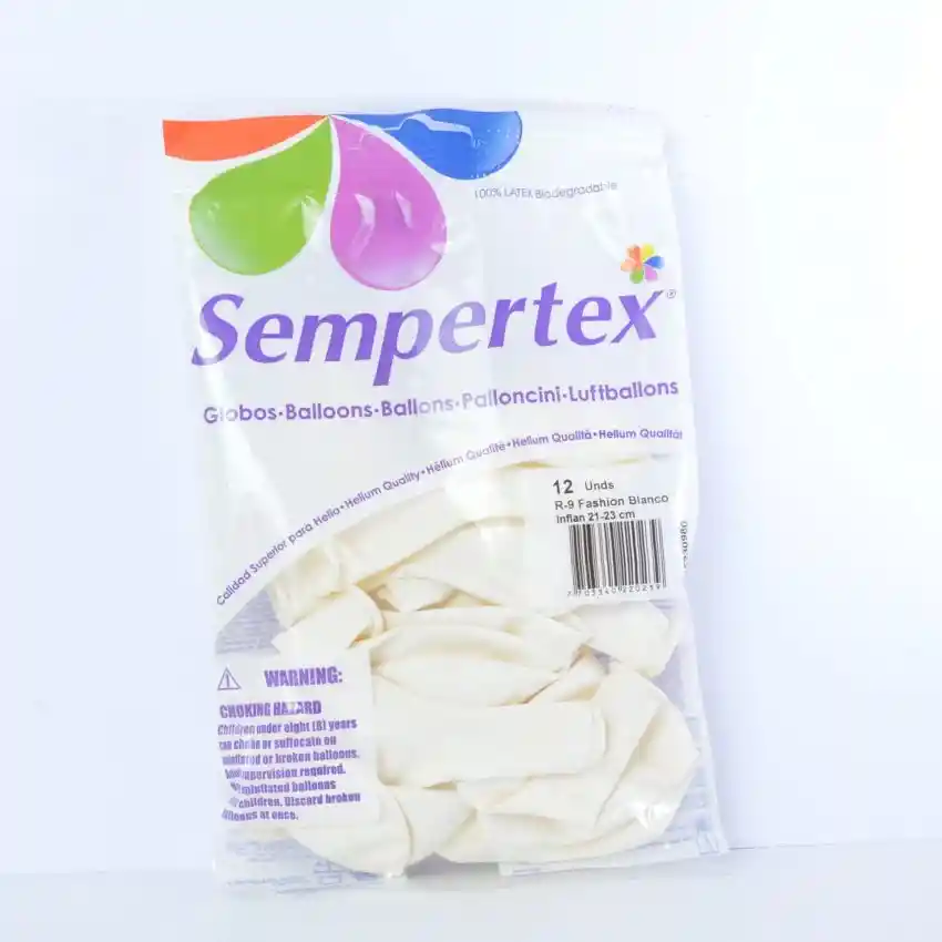 Globos Sempertex Blanco R9 X 12 Unidades - Fashion