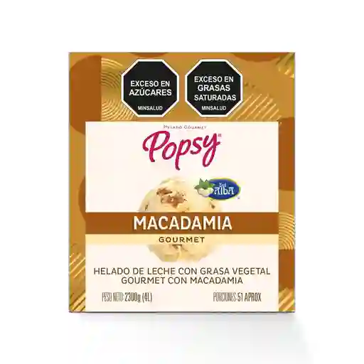 Popsy Helado De Macadamia Gourmet 4 L