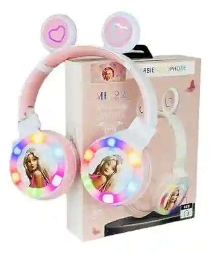 Diadema Audífonos Barbie Auricular Led Music Bluetooth