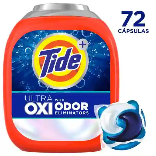 Tide Power Pods Ultra Oxi Con Eliminador De Olores 72 Cápsulas 3.3 Kg