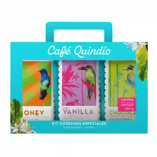 Café Quindío Kit Cosechas Especiales Sabores Surtidos 3 Unidades / 80 G