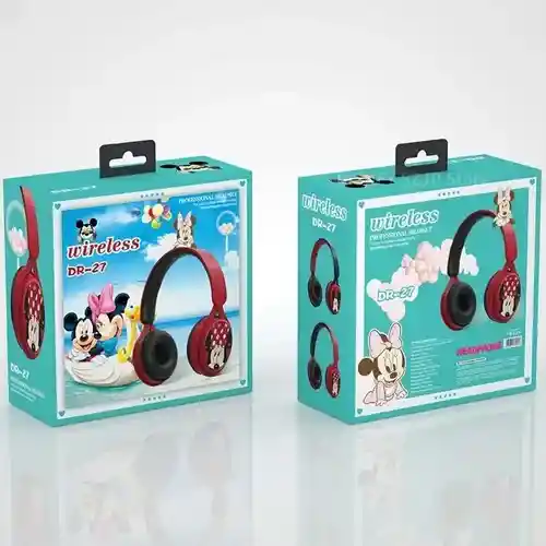 Audífonos Diadema Diseño Mickey Mouse Inalámbricos