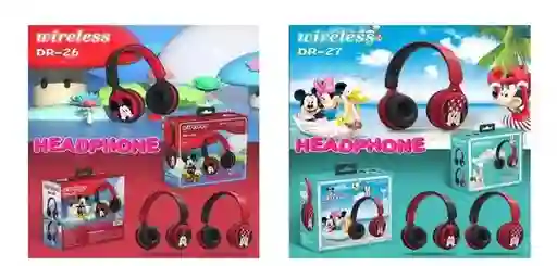 Audífonos Diadema Diseño Mickey Mouse Inalámbricos