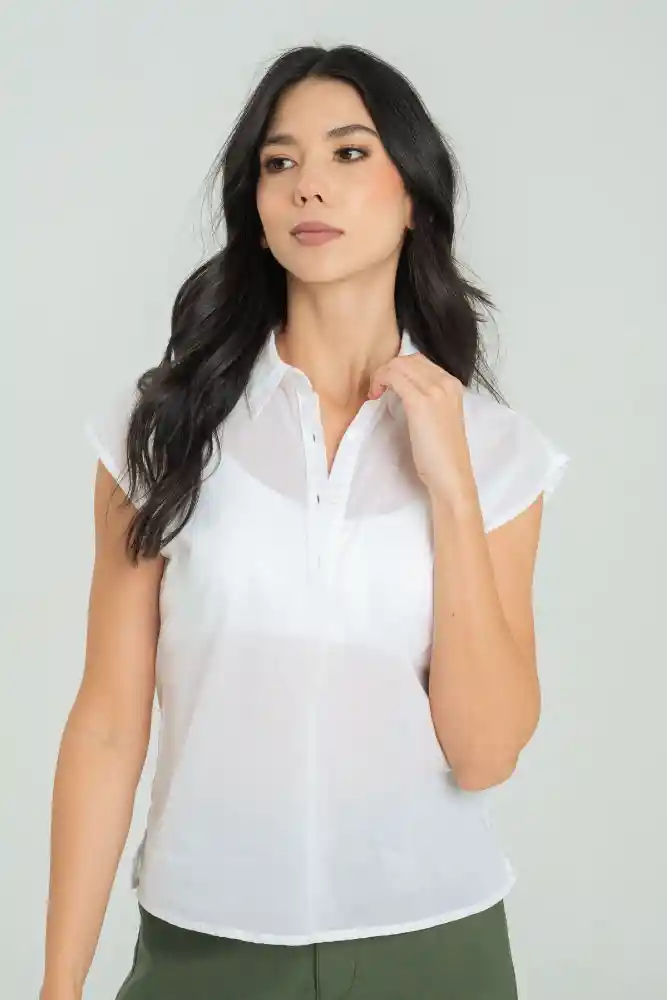 Camisa Khait Color Blanco Talla L